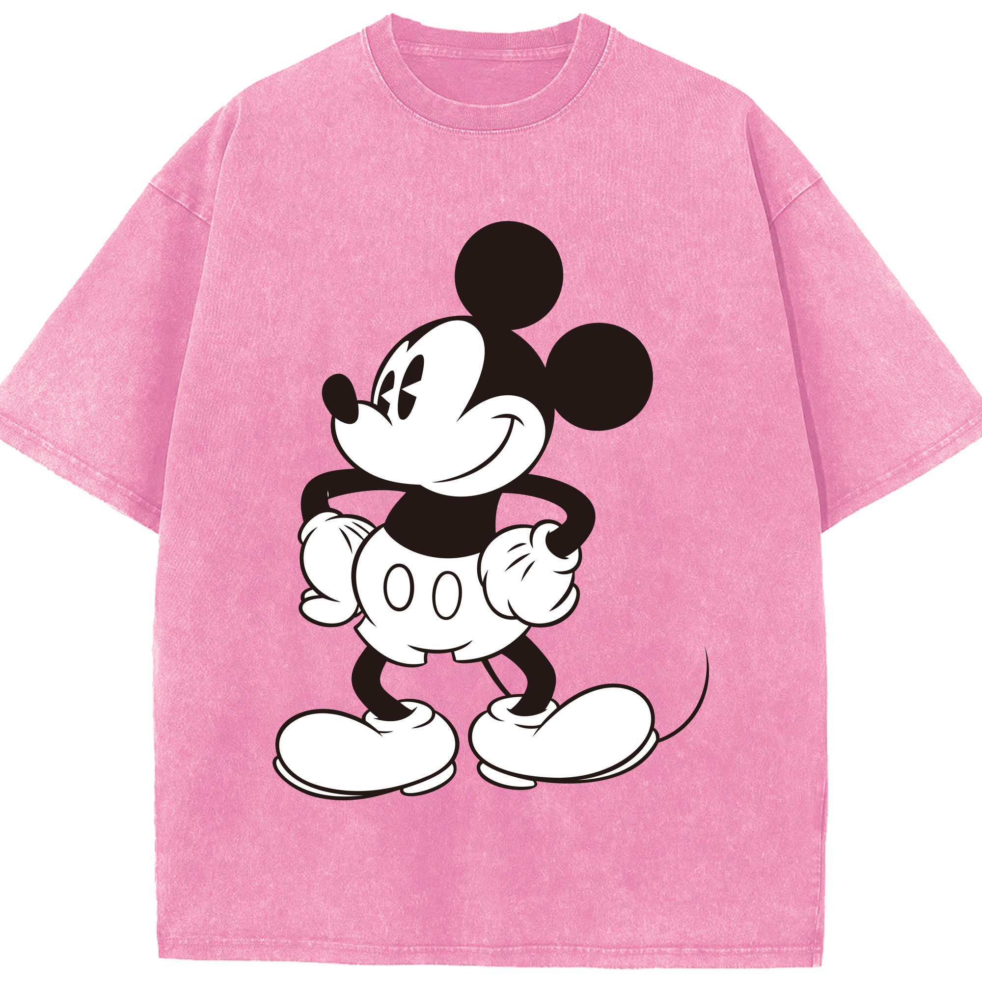 （画像用） ミッキーマウス Mickey Mouse 綿100% ヴィンテージ風 半袖Tシャツ（フロントプリント）